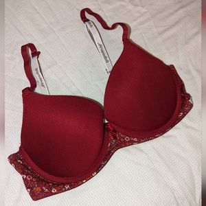 Aeropostale 34C Maroon padded underwire pushup bra